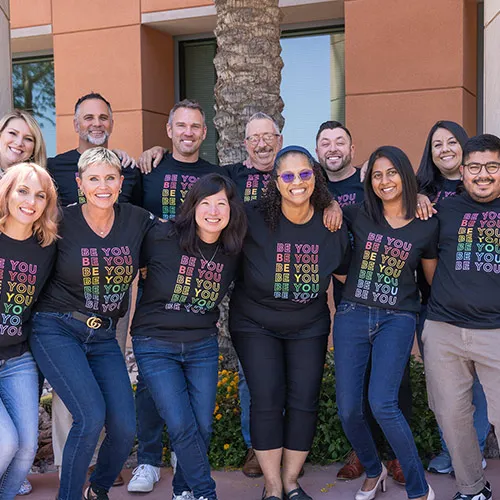 OneAZ DEI wearing pride shirts